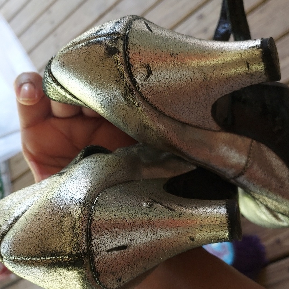 Silver Women's Ankle Wrapped Heels - Picture 4 of 4